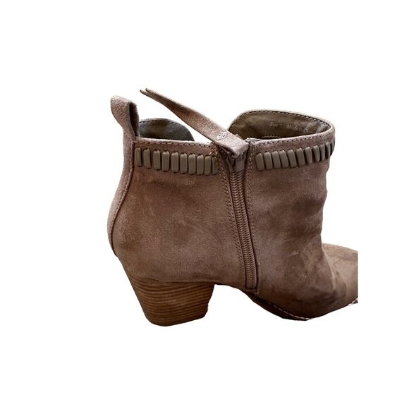 Dolce Vita Womens Suede Ankle Boots With Stacked Heel & Zipper Size 7 Taupe - Picture 8 of 11